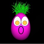 Purple Egg Face Sticker Pack
