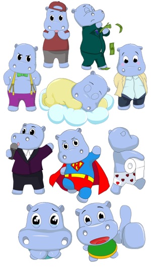 Hippo Cartoon Stickers(圖5)-速報App