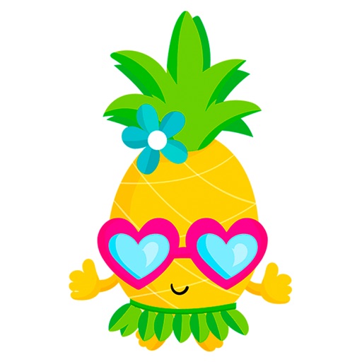 Beach Summer Pineapple Travel Icon