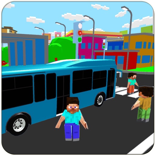 Blocky NewYork Passenger Bus iOS App