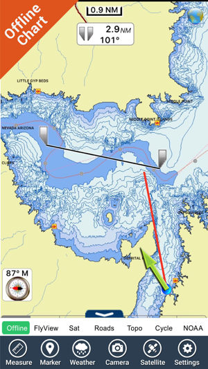 Lake Mead map GPS offline fishing charts Navigator(圖3)-速報App