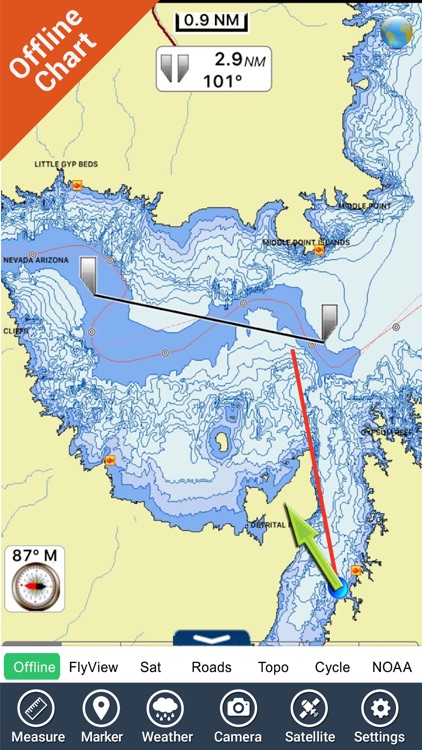 Lake Mead map GPS offline fishing charts Navigator