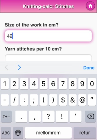 Knitting-calculator screenshot 2