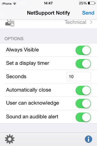 NetSupport Notify Console - náhled