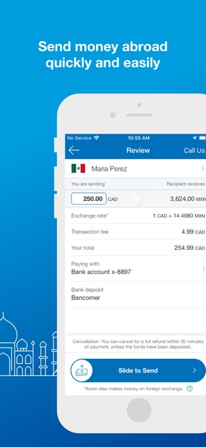Xoom Money Transfer On The Iphone Screenshots