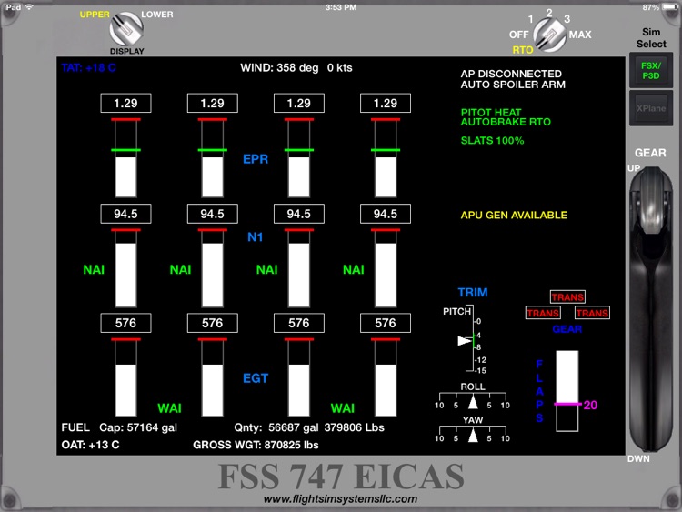 FSS 747 EICAS screenshot-4