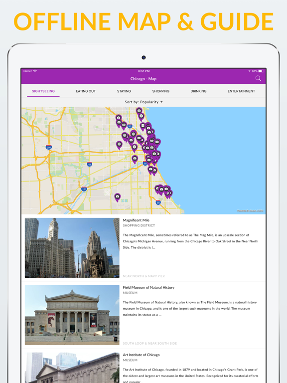 Chicago Offline Map & Guideのおすすめ画像1