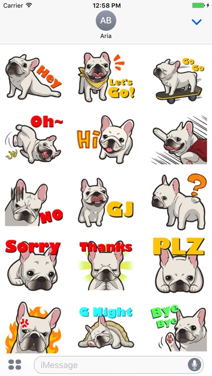 Cute French Bulldog Stickers