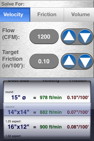 HVAC Duct Size Calculator - náhled