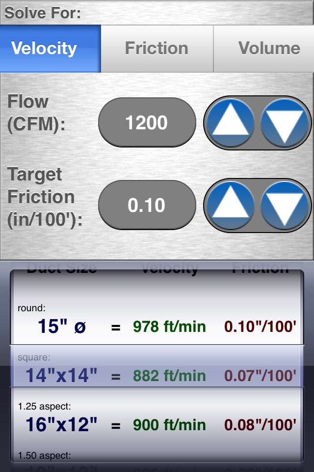 HVAC Duct Size Calculator screenshot 3
