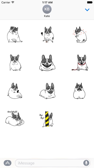 Chubby Frenchie Dog Sticker screenshot 3