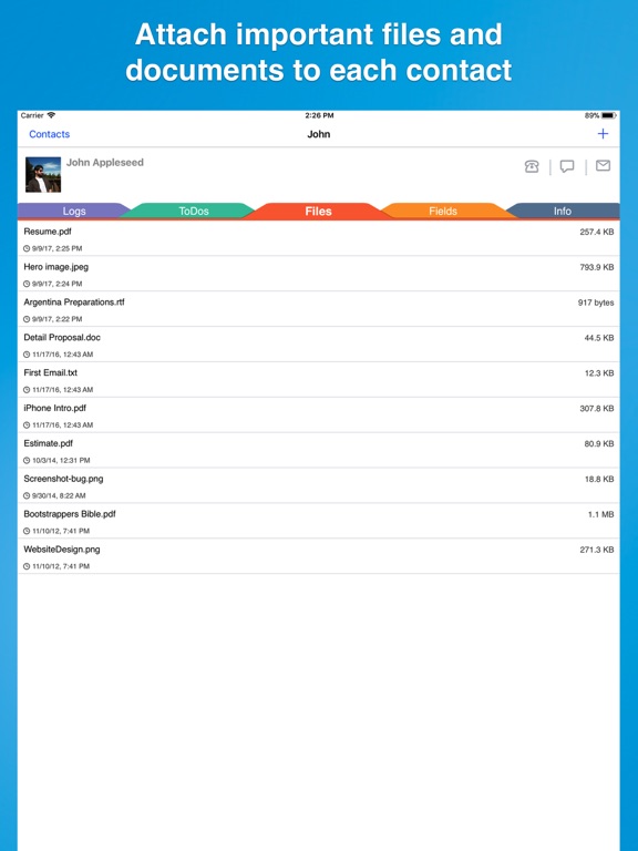 Contacts journal crm export
