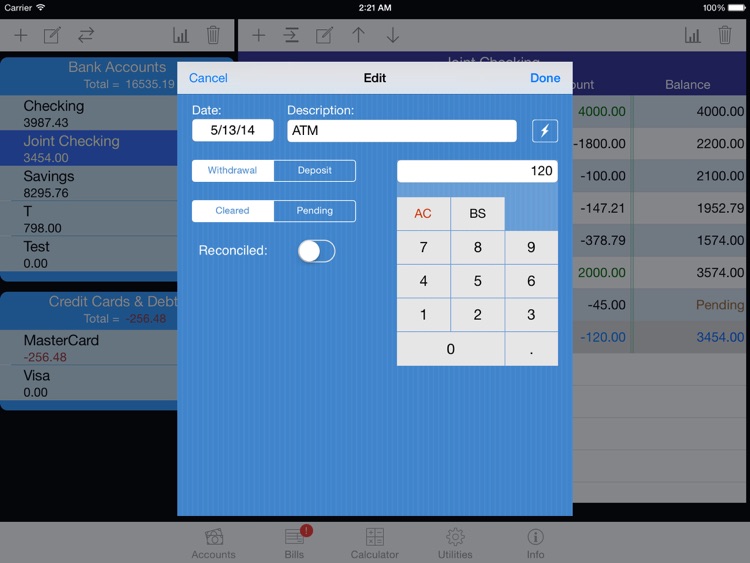 iCheckBalance for iPad