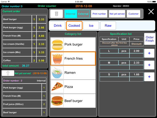 TC Food POS system screenshot 2