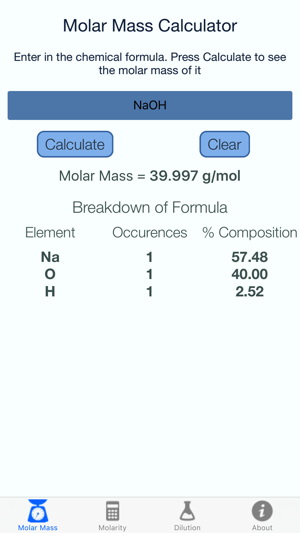 Molar Mass and Molarity Calculator(圖2)-速報App