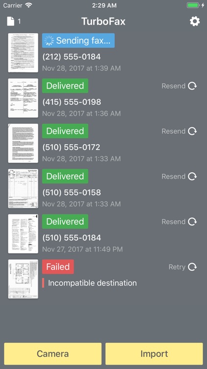 Turbo Fax: send fax from phone