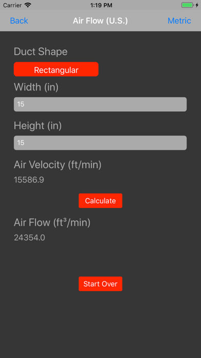 Air Velocity and Flow Calc screenshot 3