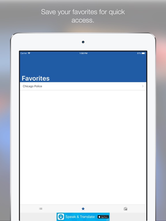 iPad Image of Police Scanner X