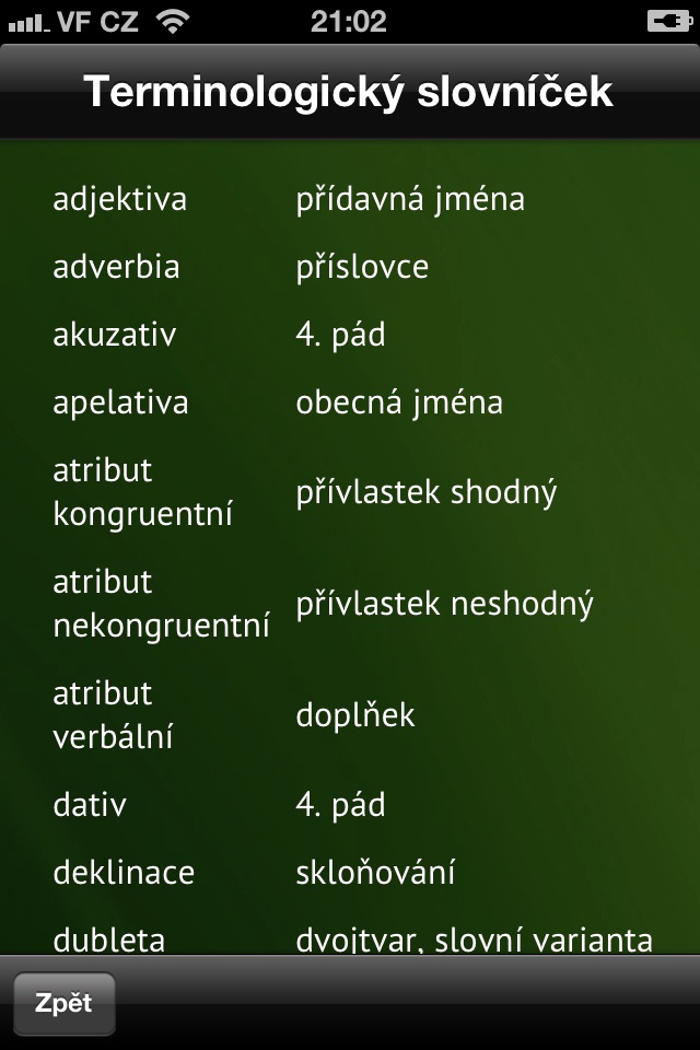 Podstatná jména screenshot 4