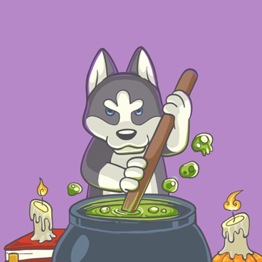 Playful Husky Halloween icon