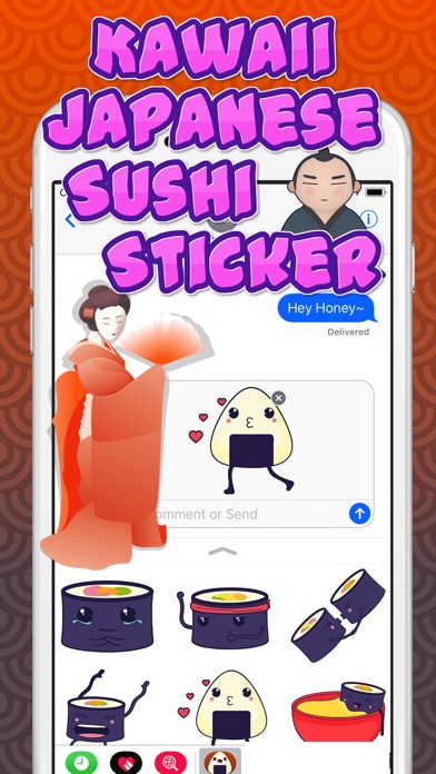 Kawaii Japanese Sushi Sticker screenshot 3