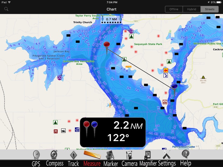 Fort Gibson Lake GPS Chart Pro