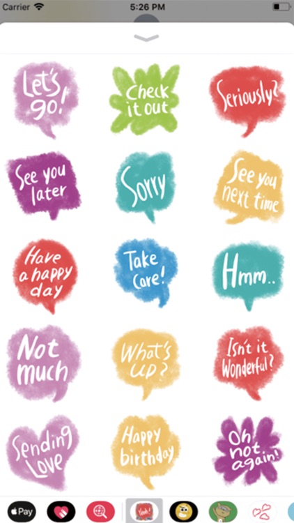 Colorful text stickers