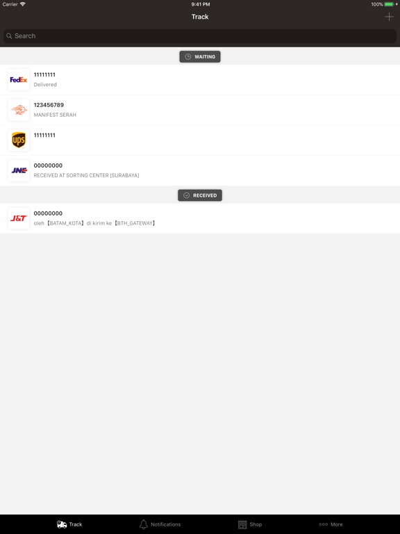PaketQ - Track Shipments iPad PaketQ - Track Shipments iPad