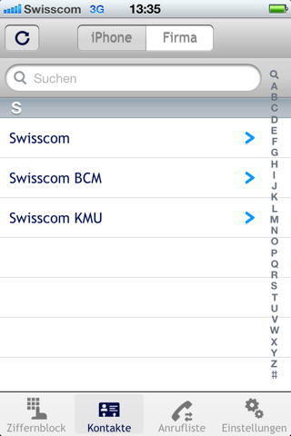 Swisscom BCM screenshot 2