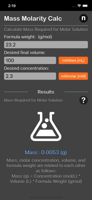 Mass Molarity Calculator(圖4)-速報App