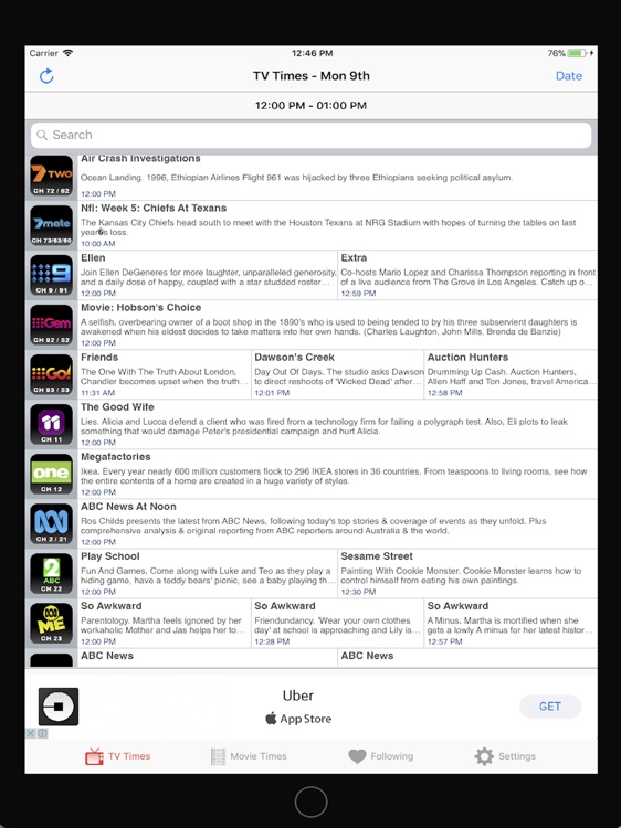 Australian TV Guide for iPad by eBroadcast