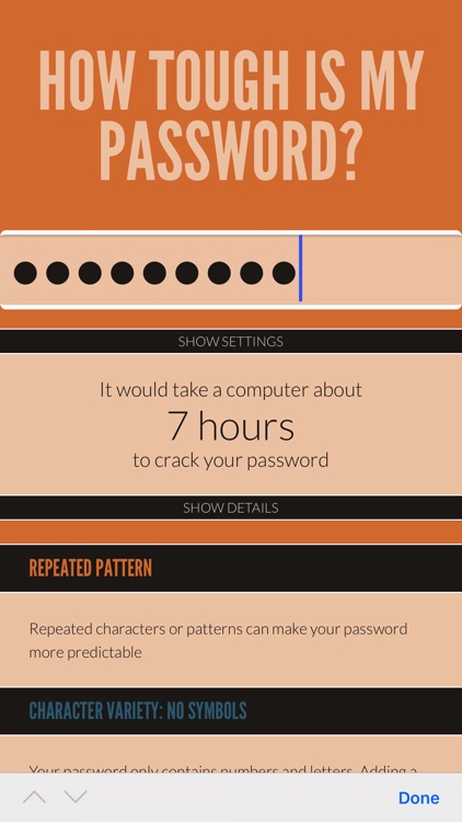 How Tough Is My Password?