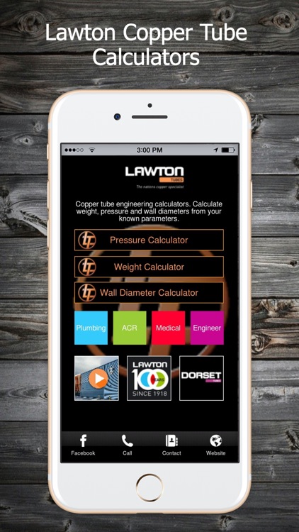 Lawton Copper Tube Calculators