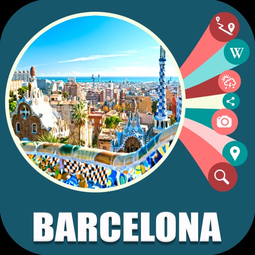 Barcelona Spain Travel Map icon