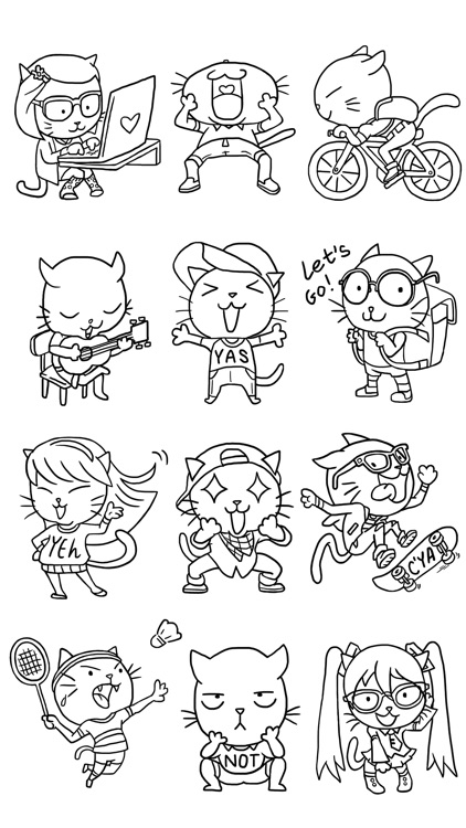 Nerdy Kitty: Cool Cat Stickers screenshot-3