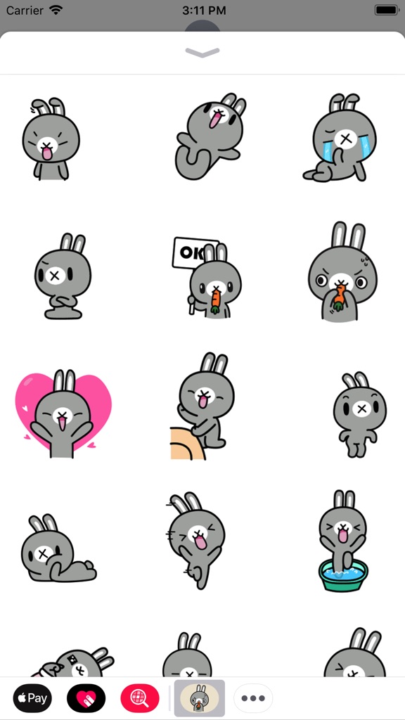【图】Grey Bunny Animated Stickers(截图1)