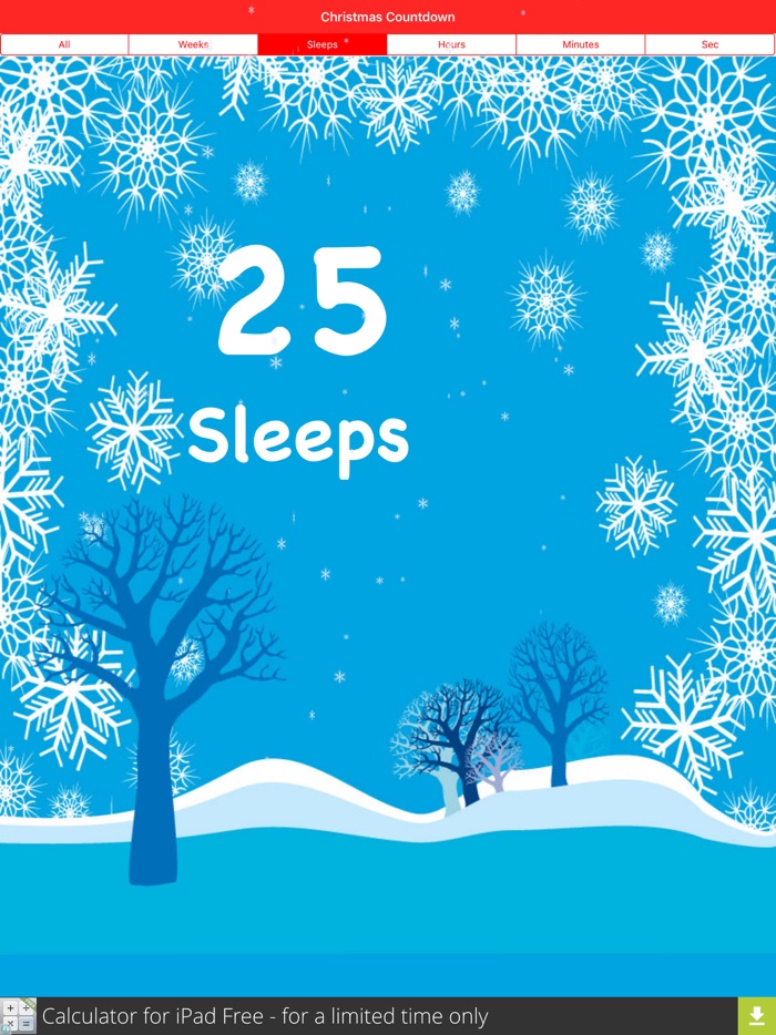 Christmas countdown Sleeps