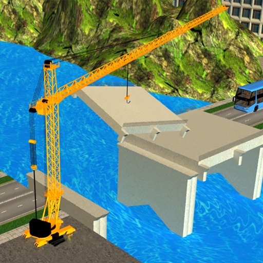 New River Bridge Road Construction Crane Simulator icon