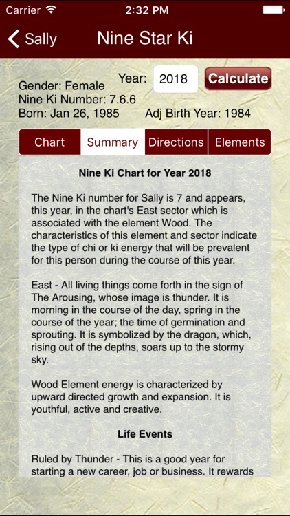 Nine Star Ki Chart