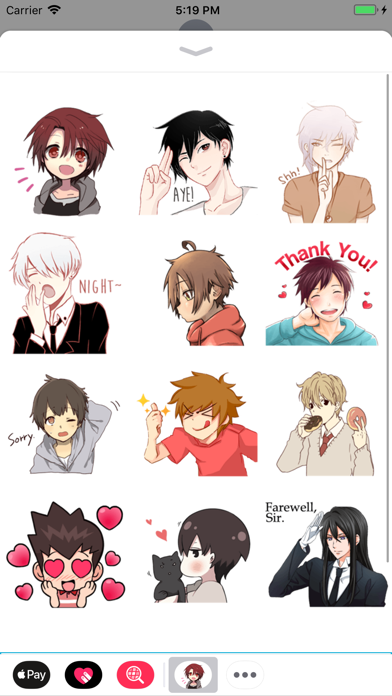 Anime Boys Stickers screenshot 2