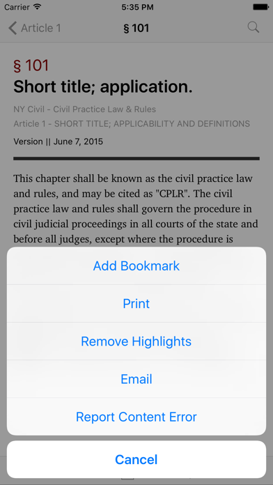 How to cancel & delete New York Civil Practice Law and Rules (LawStack) from iphone & ipad 3