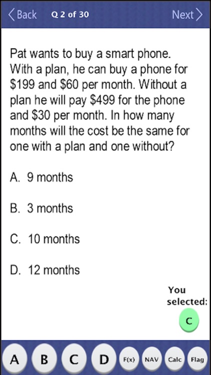 FL FAS Algebra I Practice Test