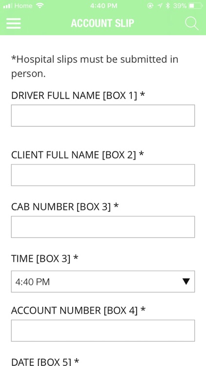 myGREEN Taxi Driver Management