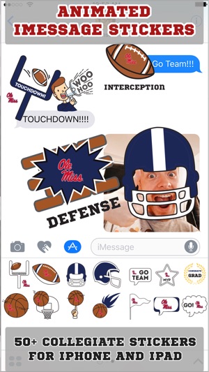 Ole Miss Rebels Animated+Stickers for iMessage(圖1)-速報App