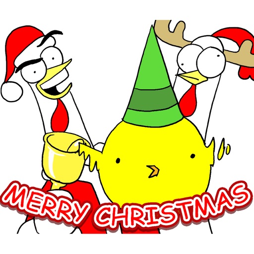 Chicken Bro Merry Xmas Sticker