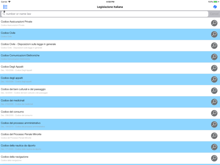 Legislazione Italiana Leggi