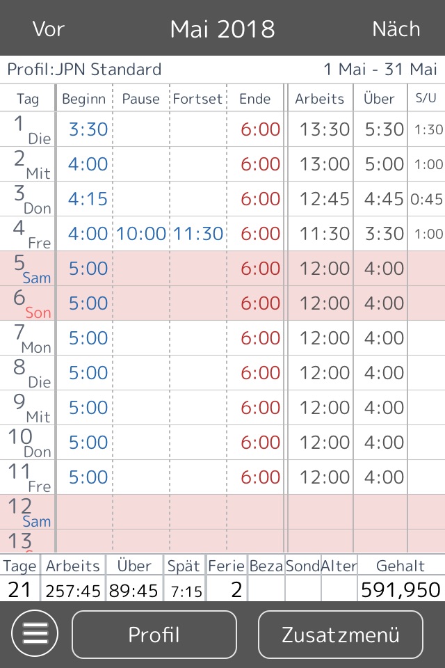 Work Log -Time sheet- screenshot 2