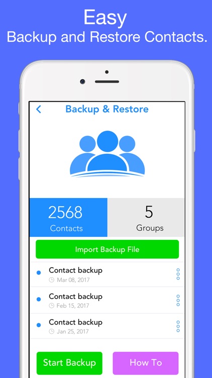 Contacts Backup - Restore