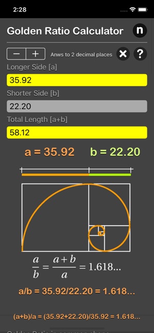 Golden Ratio Calculator Plus(圖3)-速報App