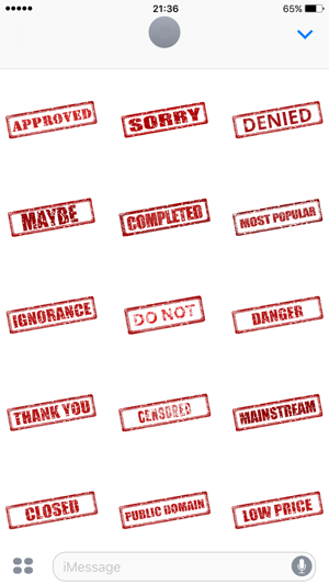 Red Rubber Stamp Stickers